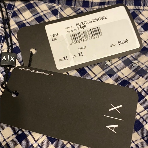 🆕 A/X Armani Exchange Long Sleeve Button Down - Picture 4 of 5